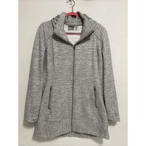 Athleta Hoodie Womens Large Gray CYA Stronger Fleece Full Zip Fitted Jacket